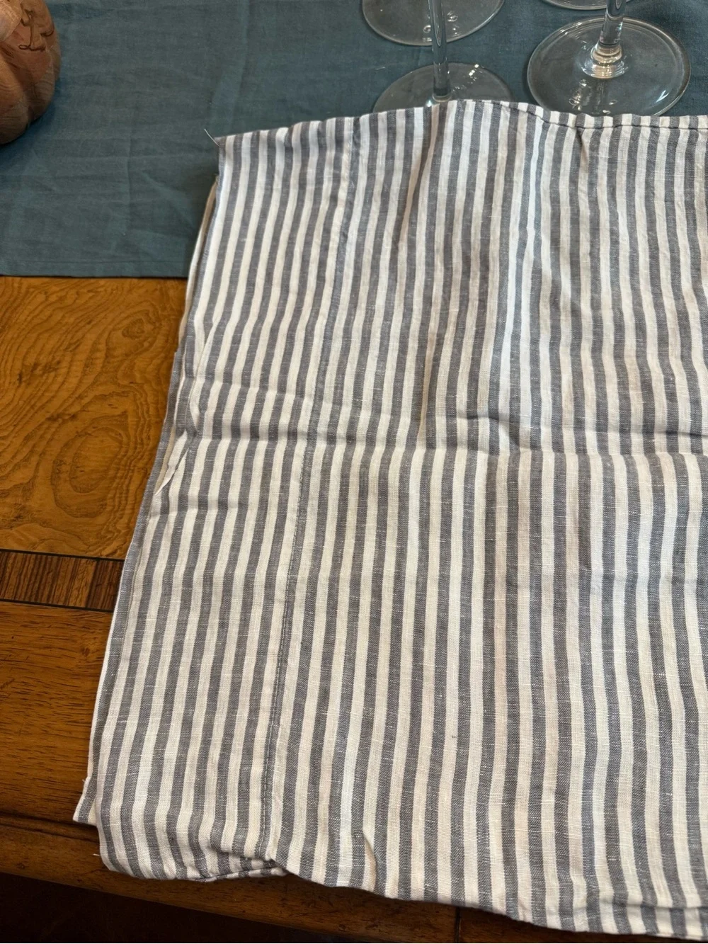 New Quince European Grey Striped Linen Pillowcase Set - Retail is 50